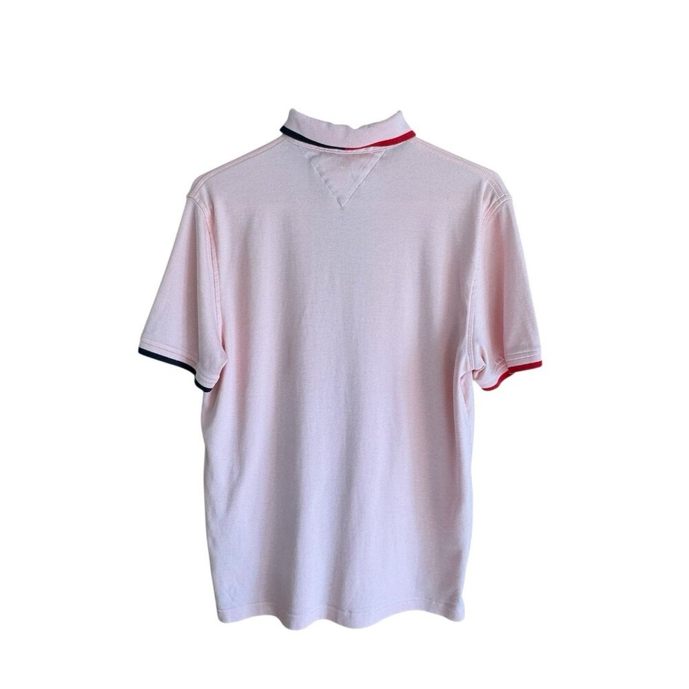 Tommy Hilfiger Polo Shirt Size S Mens Pink Preppy Short Sleeve Flag Classic‎ Fit - Picture 4 of 15